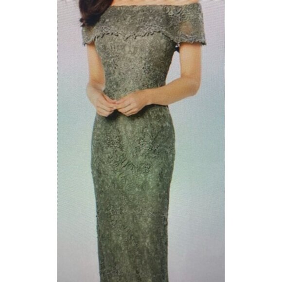 Montage By Mon Cheri Floor Length Lace Gown - Picture 1 of 16